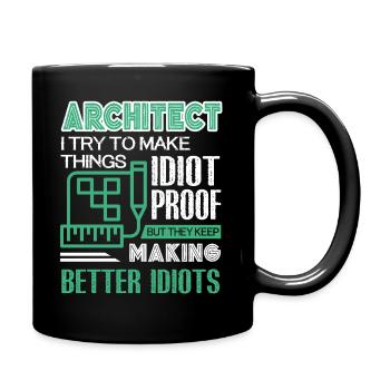 Architekt Ich bin ein Architekt - Tasse einfarbig - Schwarz - Rechts