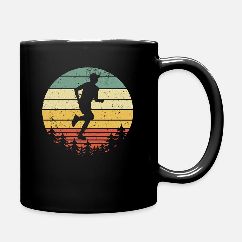 Running Marathon Running Retro Gift - Full Colour Mug - black