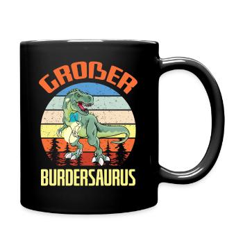Großer Burdersaurus Dino Bruder Geschwister Spruch - Tasse einfarbig - Schwarz - Rechts