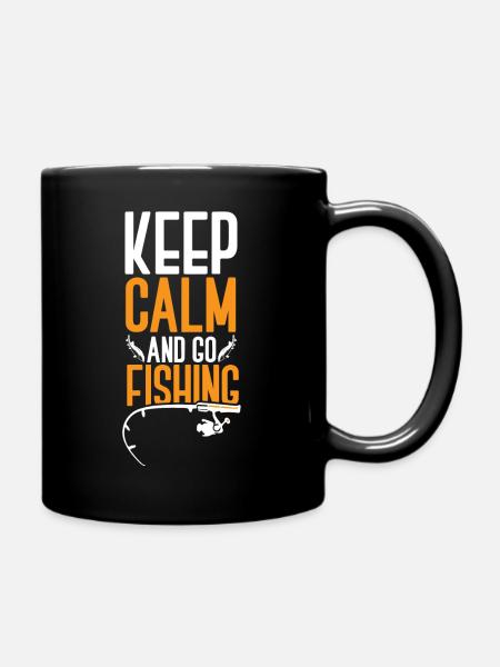 angeln fishing fischen fischer angler fisch - Tasse einfarbig - Schwarz