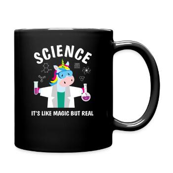La science drôle est comme la magie mais un vrai amoureux de la licorne - Mug uni - noir - Droite