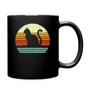 Amant de chat Vintage Cats Black Cat Retro Style Gift - Mug uni - noir - Droite