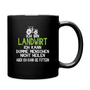 Landwirt Bauer Bauernhof Traktor - Tasse einfarbig - Schwarz - Rechts