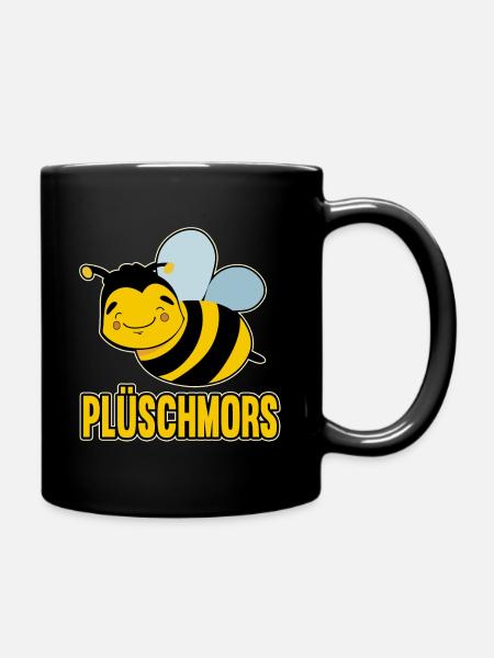 Plüschmors Plattdeutsch Hummel Norddeutsch Motiv - Tasse einfarbig - Schwarz
