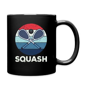 Squash Retro Squash Schläger - Tasse einfarbig - Schwarz - Rechts