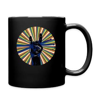Baguettes de batterie - Mug uni - noir - Droite
