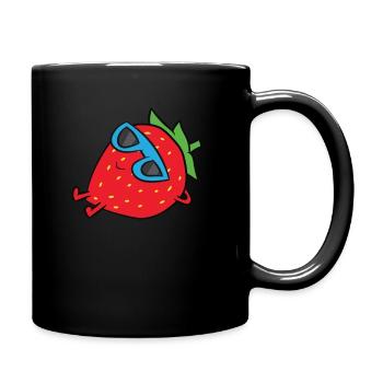 Fraise Summer Fruit Lunettes de soleil Sur fraise - Mug uni - noir - Droite