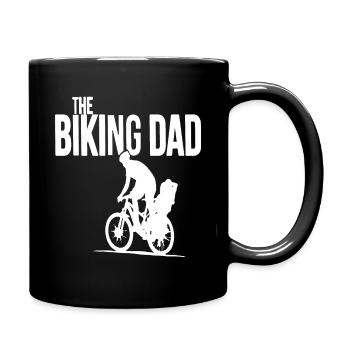 The Biking dad Fahrrad Papa Fahrrad Geschenkidee - Tasse einfarbig - Schwarz - Rechts