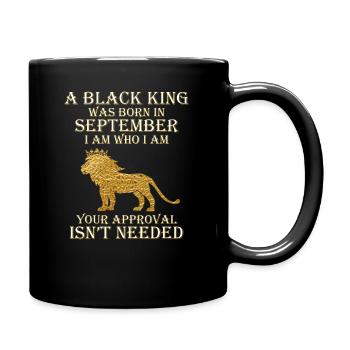 Roi Noir Né En Septembre Anniversaire Du Lion Africain - Mug uni - noir - Droite