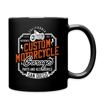 Custom Motorcycle Garage San Diego Biker Geschenk - Tasse einfarbig - Schwarz - Rechts