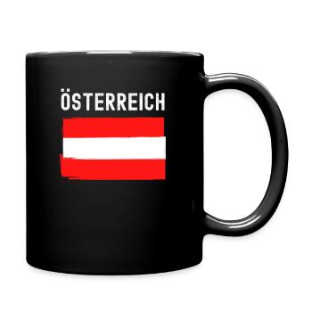 Österreich Fahne Fußball Fan EM WM Österreich - Tasse einfarbig - Schwarz - Rechts