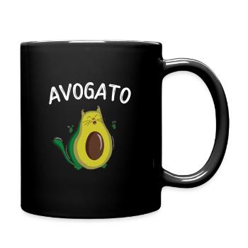 Avogato| Avocado| Fitness| Cat| Motivation - Tasse einfarbig - Schwarz - Rechts