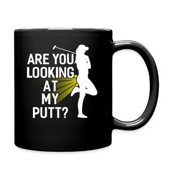 Golf Golfschläger Golfer Golfspieler Geschenk - Tasse einfarbig - Schwarz - Rechts