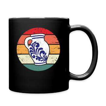 Bembel Vintage Hessen Frankfurt Ebbelwoi Apfelwein - Tasse einfarbig - Schwarz - Rechts