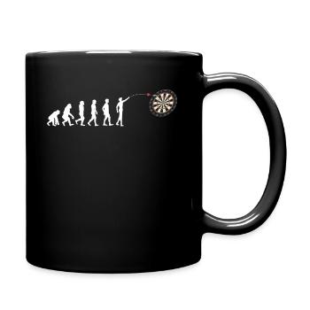 Dart Evolution Design für einen Dartspieler - Tasse einfarbig - Schwarz - Rechts