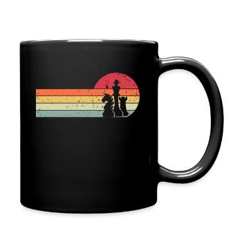 Chess pieces checkmate retro chess players - Full Colour Mug - black - Right