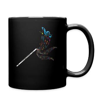 Musicien d'instrument de flûte - Mug uni - noir - Droite