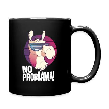 No Problama - Alpaka Lama lustiges Geschenk Motiv - Tasse einfarbig - Schwarz - Rechts