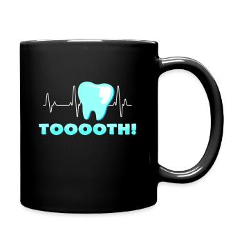 Zahn - Tasse einfarbig - Schwarz - Rechts