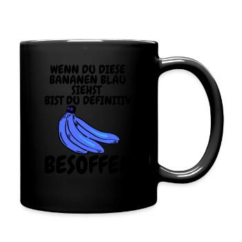 lustiges Alkohol Design Blaue Bananen - Tasse einfarbig - Schwarz - Rechts