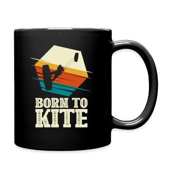 Born to kite - kitesurfer kitesurfing - Full Colour Mug - black - Right