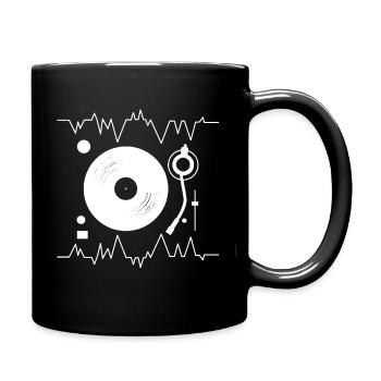 DJ Mischpult Herzschlag - Tasse einfarbig - Schwarz - Rechts