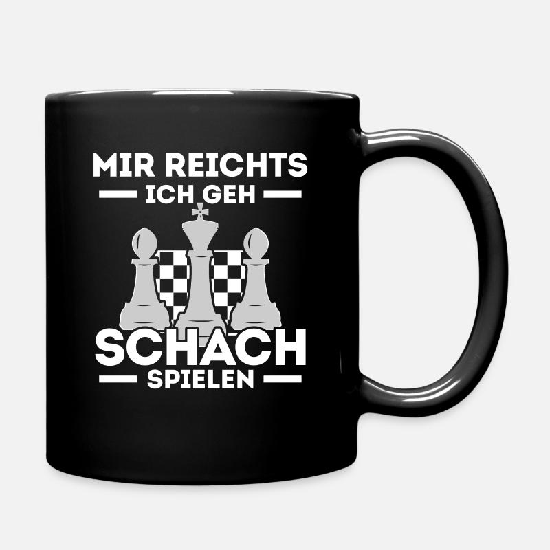 Schachspieler Sprüche Schachfiguren Geschenk - Tasse einfarbig - Schwarz