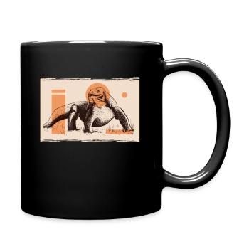 Komodowaran Komodo Reptilien Vintage - Tasse einfarbig - Schwarz - Rechts