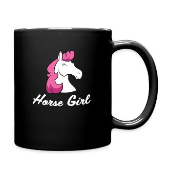 Reiten Girl Frauen weibliches Pferd Mädchen - Tasse einfarbig - Schwarz - Rechts