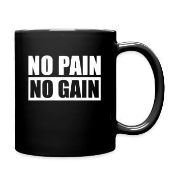 No pain no gain - Full Colour Mug - black - Right