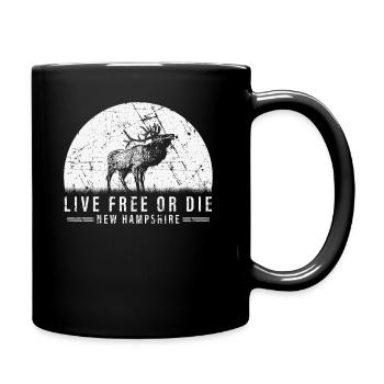 Live Free or Die New Hampshire Hiking - Full Colour Mug - black - Right