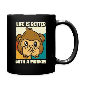 Life is better with a monkey - Full Colour Mug - black - Right