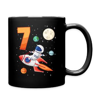 Astronaute 7e anniversaire de l'espace extra-atmosphérique pour garçon - Mug uni - noir - Droite