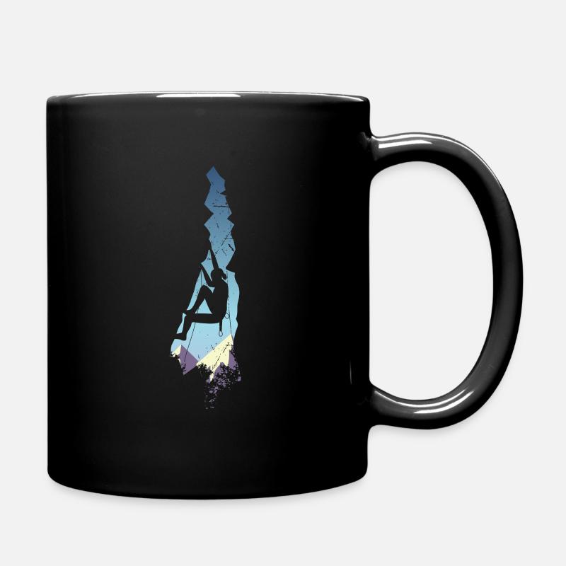 Climbing mountaineering free climbing rock climbing - Full Colour Mug - black