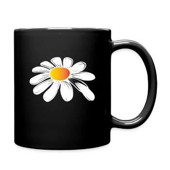 let it bee Gänseblümchen Margerite Blumenmotiv - Tasse einfarbig - Schwarz - Rechts