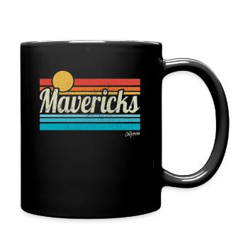 Surfeur de surf rétro de Mavericks Beach en Californie - Mug uni - noir - Droite