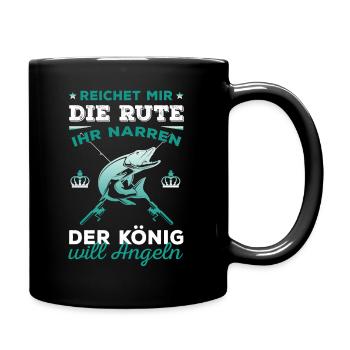 Angler Spruch Angeln Angelkönig Angeltrip Fischer - Tasse einfarbig - Schwarz - Rechts