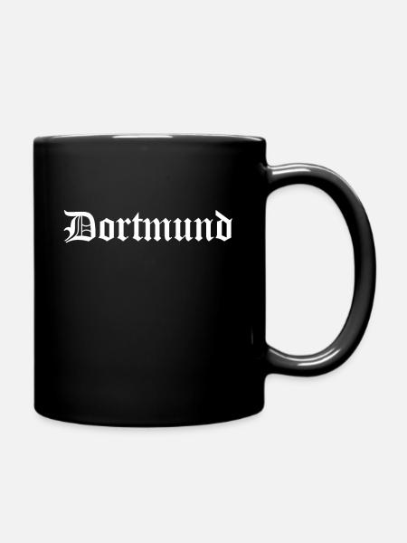 Dortmund Oldschool Schriftzug weiss - Tasse einfarbig - Schwarz