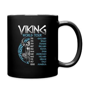 Viking World Tour Wikinger Nordische Mythologie - Tasse einfarbig - Schwarz - Rechts
