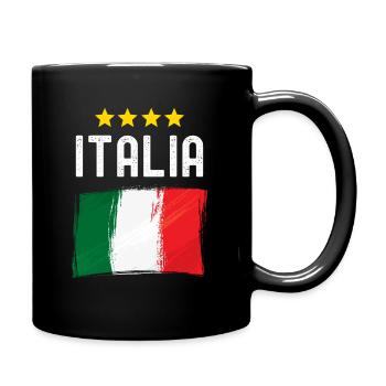 Italien Fahne Fußball Fan EM WM Italien - Tasse einfarbig - Schwarz - Rechts