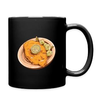 Wiener Schnitzel - Tasse einfarbig - Schwarz - Rechts