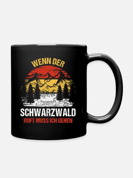 Schwarzwald Schwarzwälder Geschenk - Tasse einfarbig - Schwarz