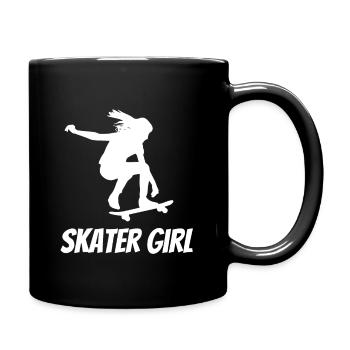 Skater Girl Skateboard Mädchen Frau Fahrerin - Tasse einfarbig - Schwarz - Rechts