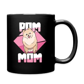 Pom Mom Pomeranian Pomeranian Mother's Day - Full Colour Mug - black - Right