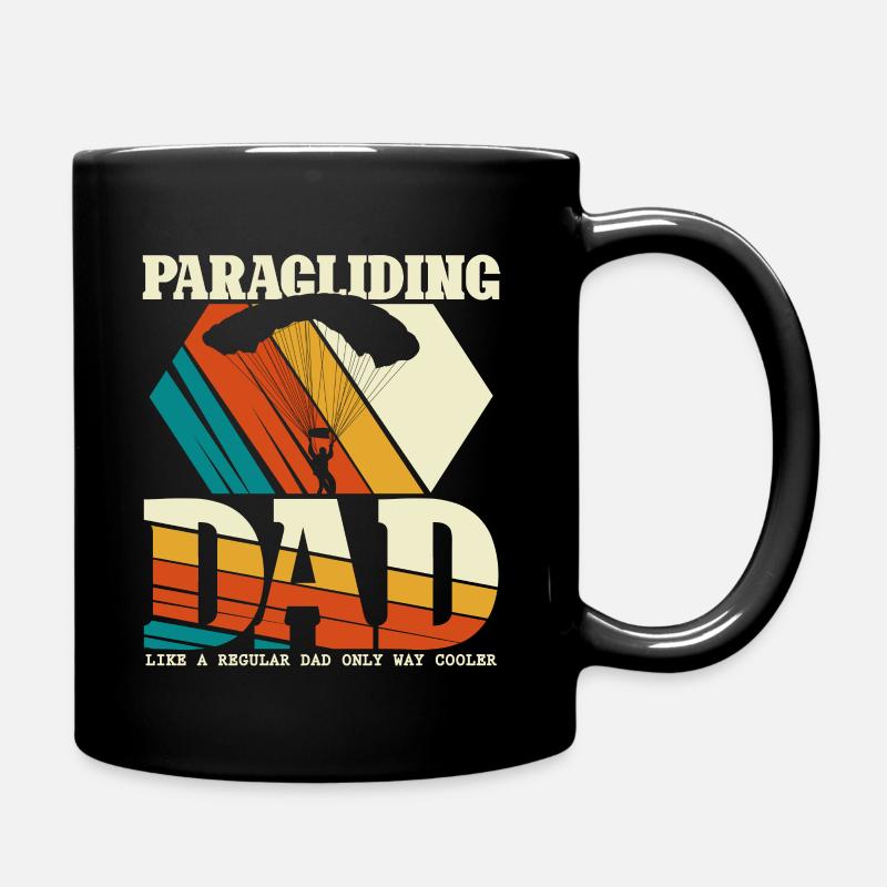 Paragliding Dad - paraglider pilot - Full Colour Mug - black