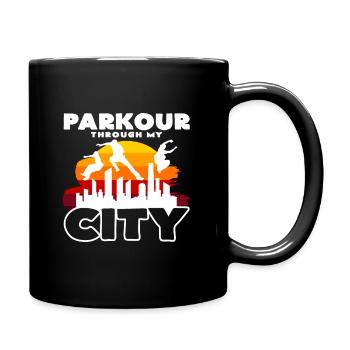 Parkour through my urban city street style - Full Colour Mug - black - Right