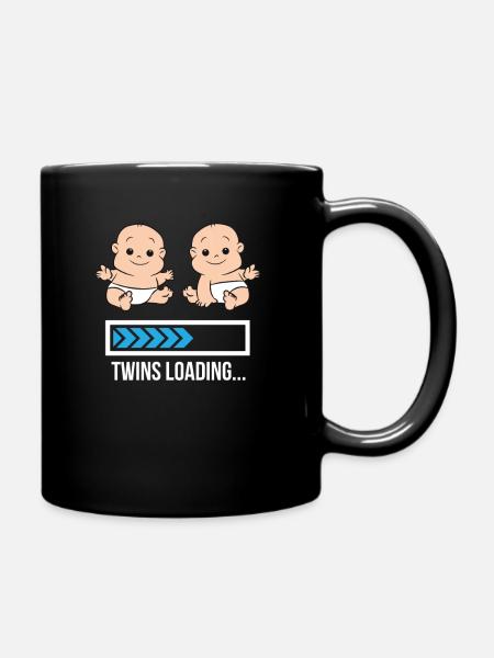 Mom Twin Schwangerschaft Zwillinge Laden mit - Tasse einfarbig - Schwarz