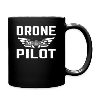 Drohne Drohnen Pilot Drone Quadrocopter Geschenk - Tasse einfarbig - Schwarz - Rechts