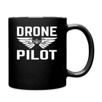 Drohne Drohnen Pilot Drone Quadrocopter Geschenk - Tasse einfarbig - Schwarz - Rechts