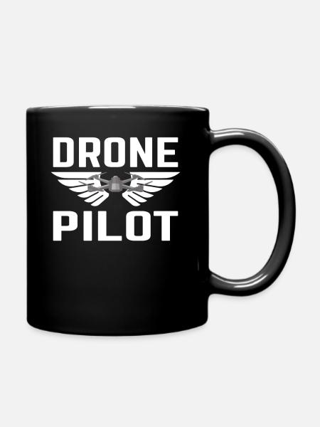 Drohne Drohnen Pilot Drone Quadrocopter Geschenk - Tasse einfarbig - Schwarz
